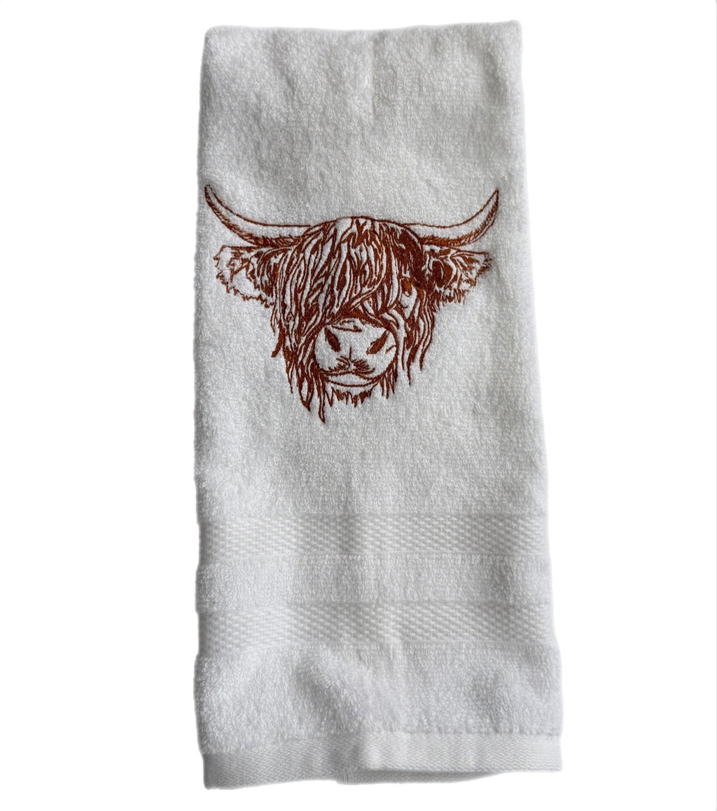 Highland cow hand towels