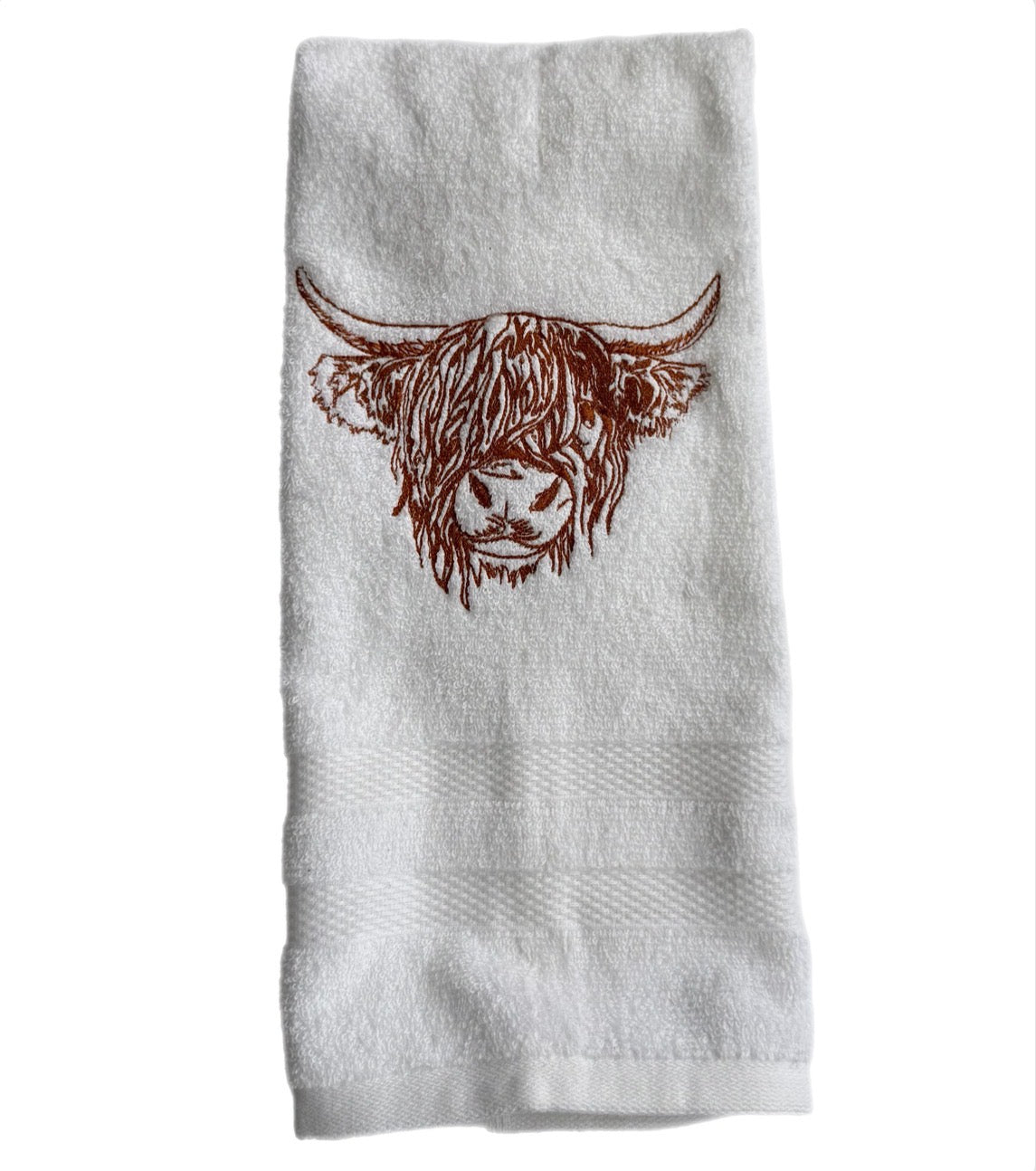 Highland cow hand towels