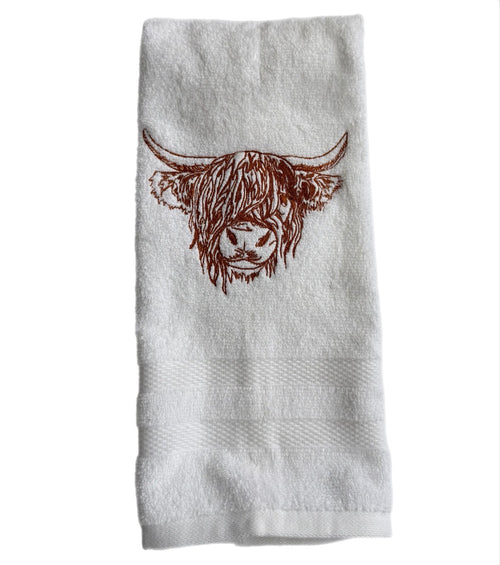 Highland cow hand towels