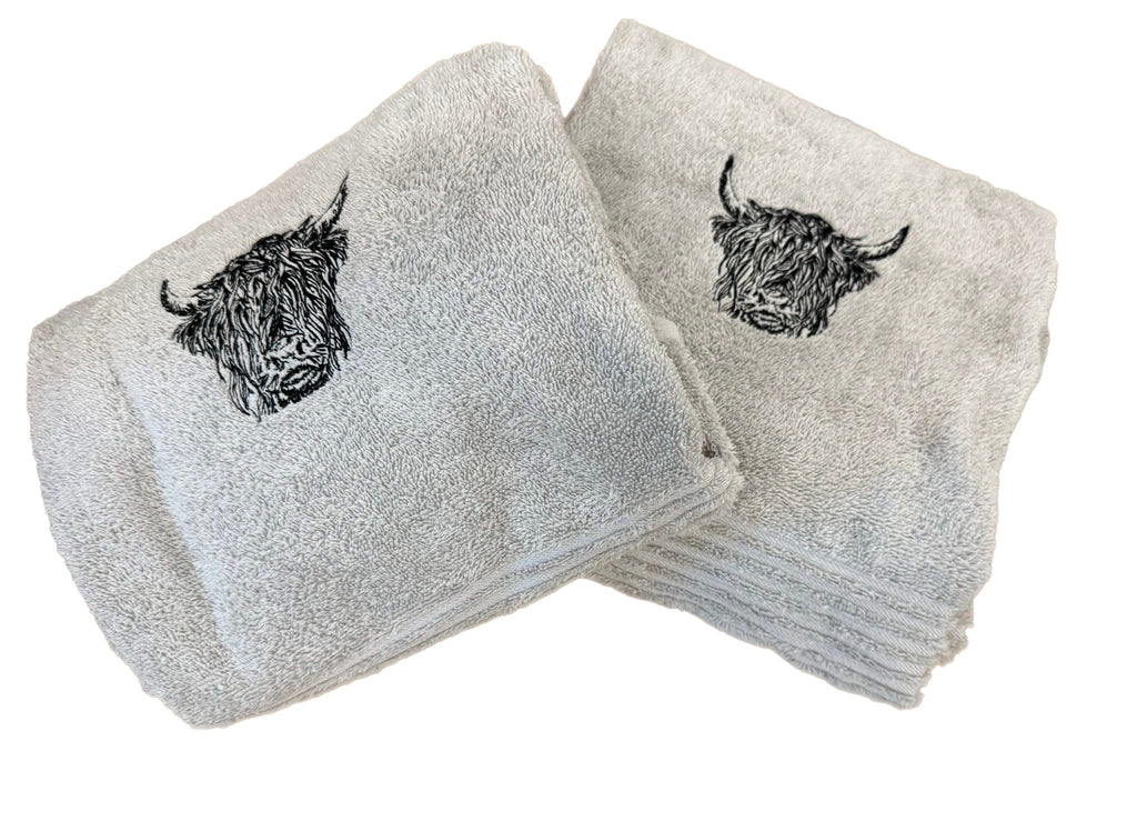 Highland cow hand towels