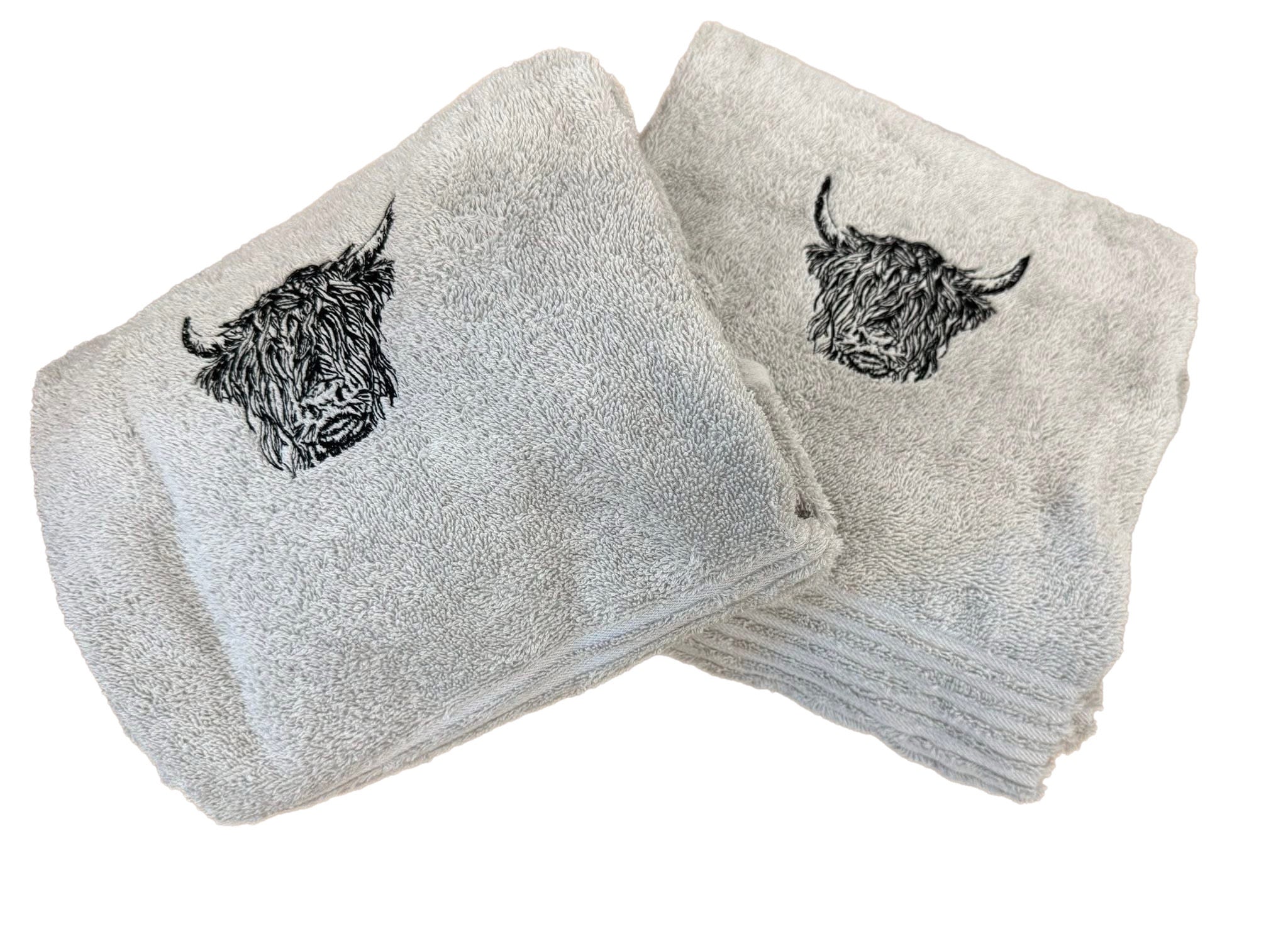Highland cow hand towels